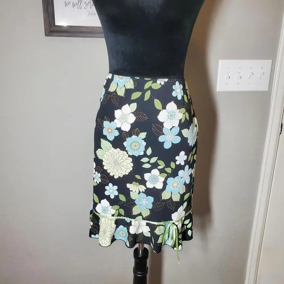 Vintage Black Green & Blue Floral Skirt by LunaChix / 90s Skirt / Y2K - Picture 5 of 10